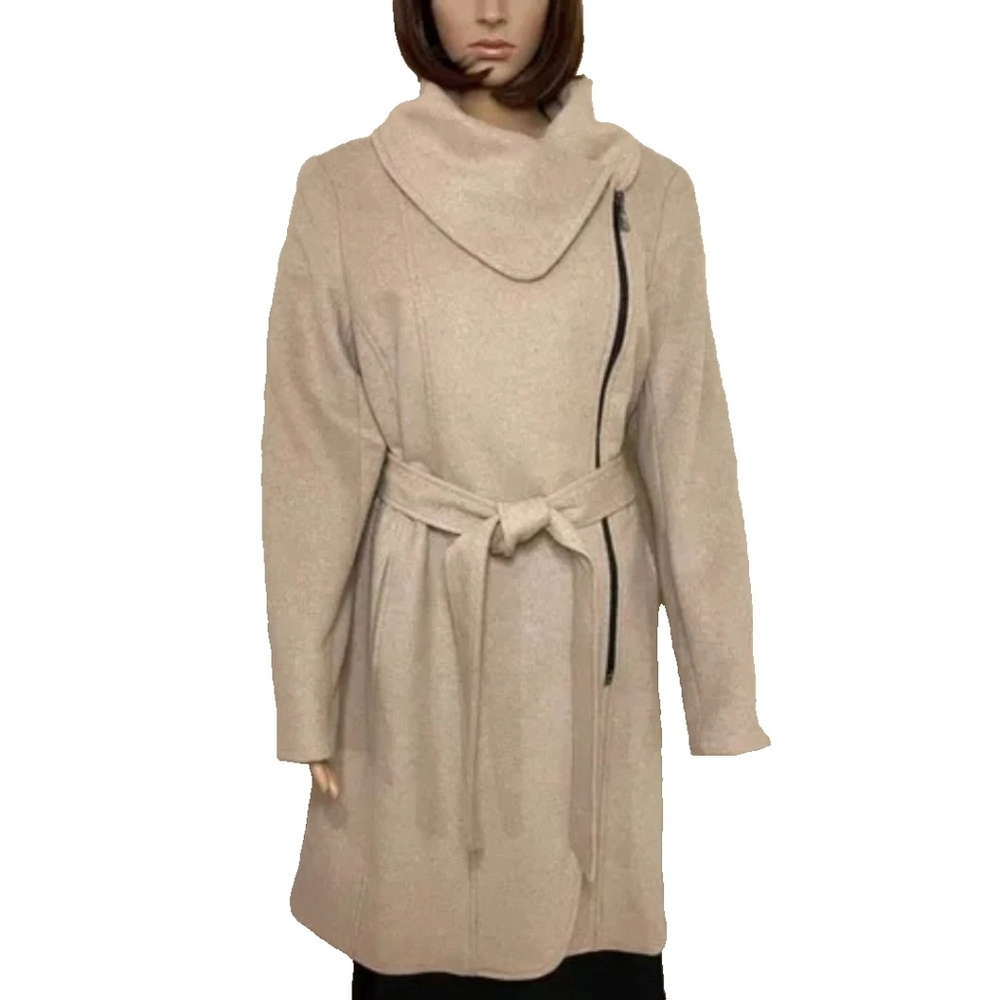 KARL LAGERFELD PARIS Wool Blend Women's Coat Zip Front Size M Brand New